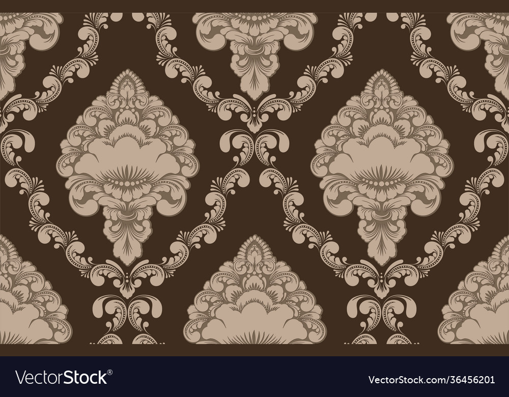 Damask seamless pattern element classical vector image Damask seamless pattern element classical