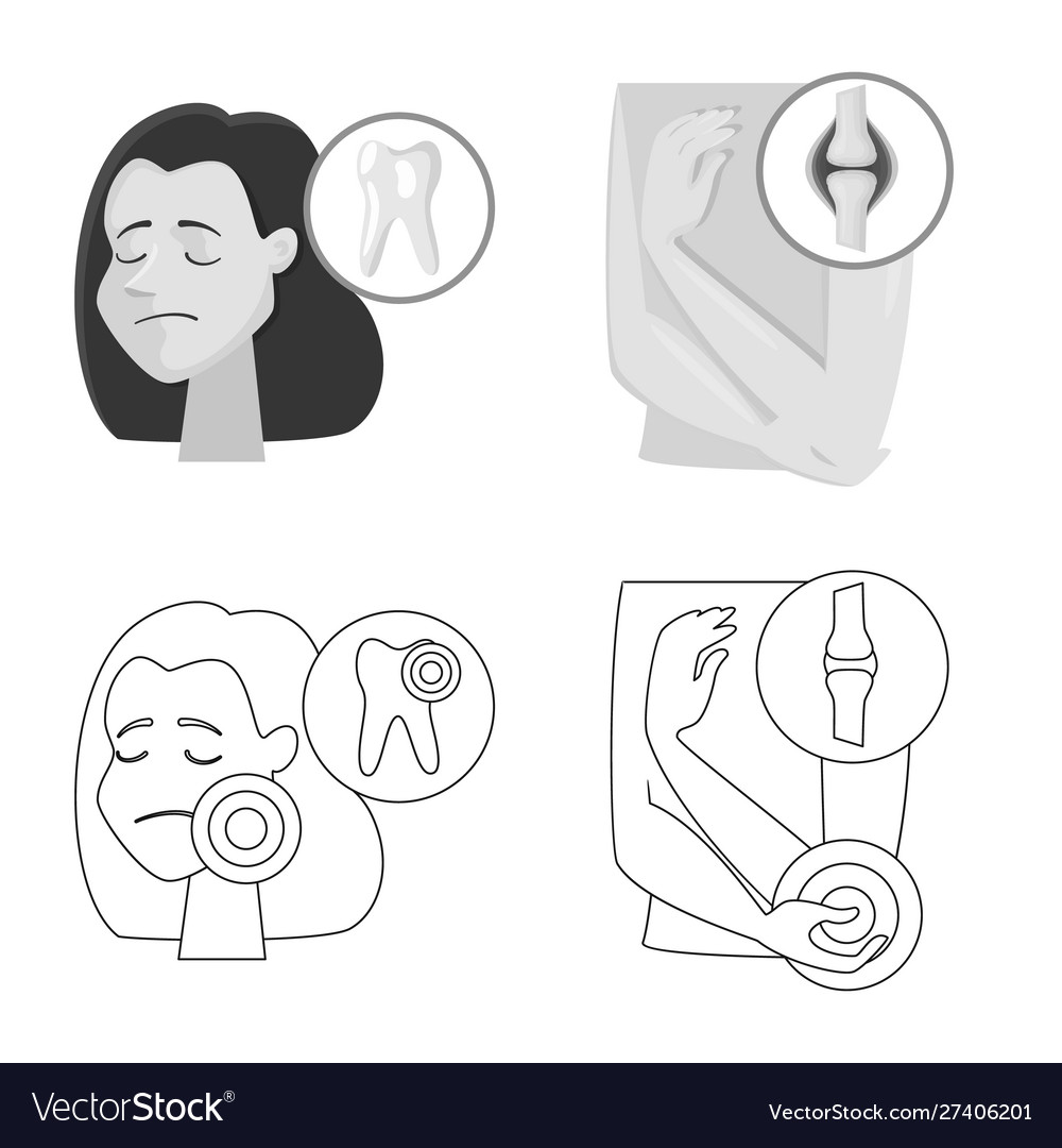 Design hospital and rendering icon set