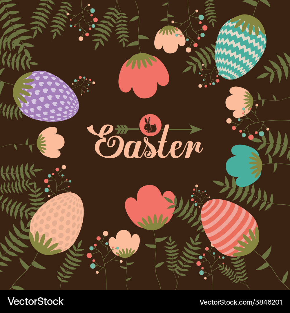 Happy easter card design Royalty Free Vector Image
