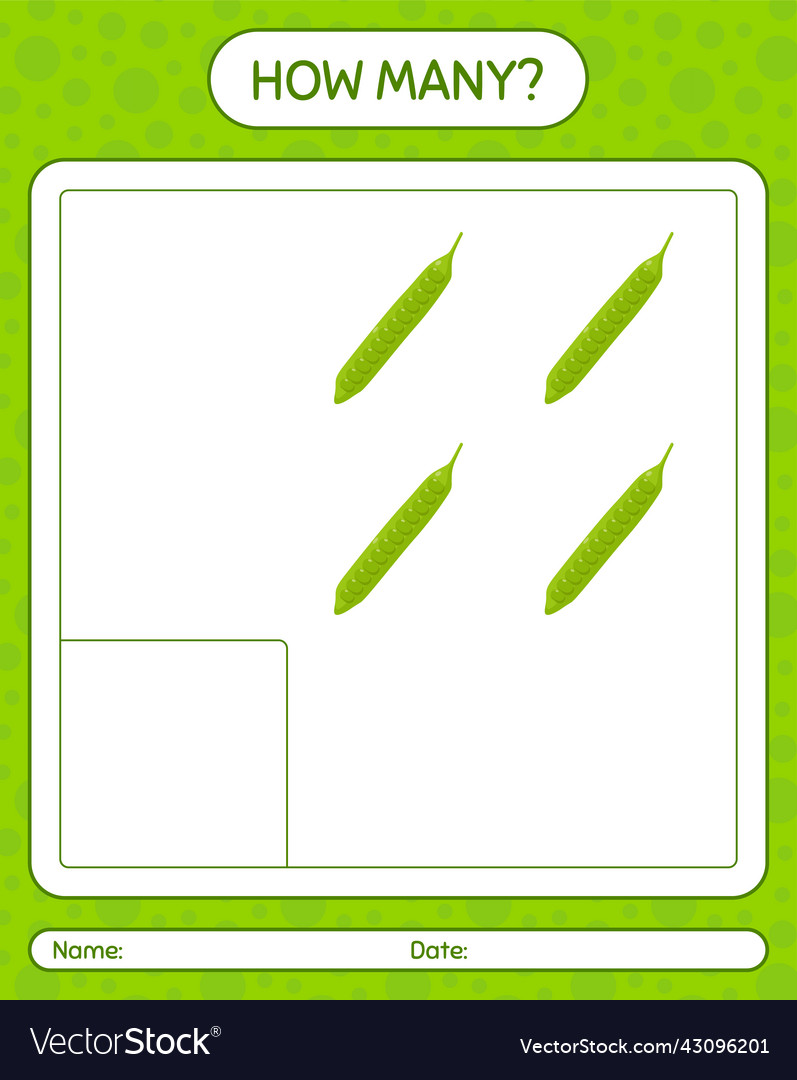 How many counting game with petai worksheet