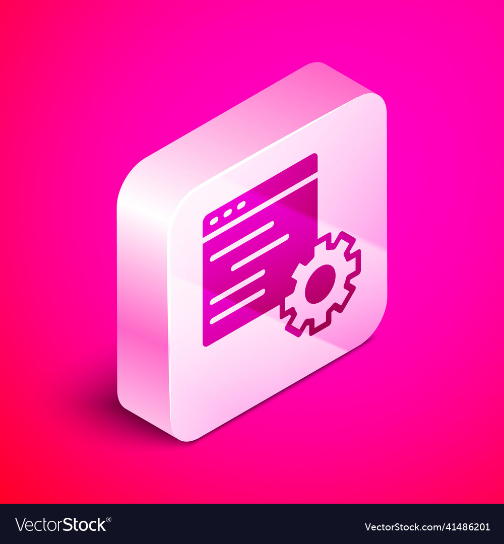 Isometric computer api interface icon isolated