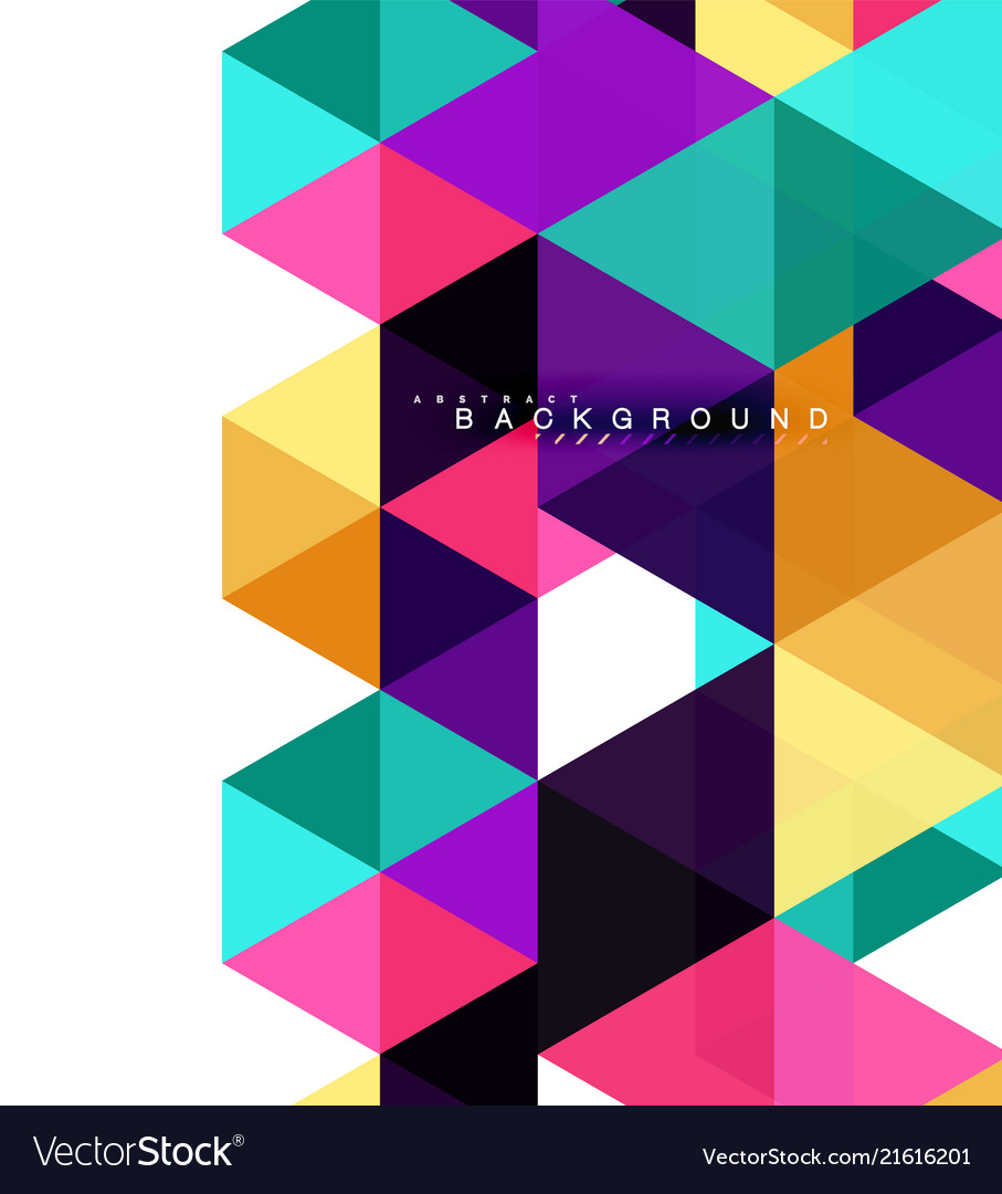 Multicolored triangles abstract background mosaic vector image Multicolored triangles abstract background mosaic