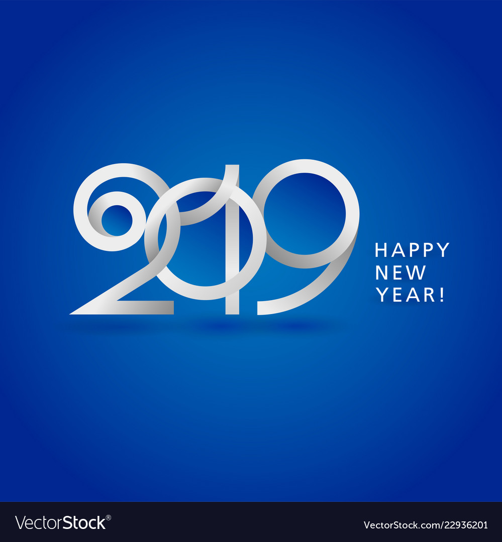 New 2019 year paper greeting card vector image New 2019 year paper greeting card