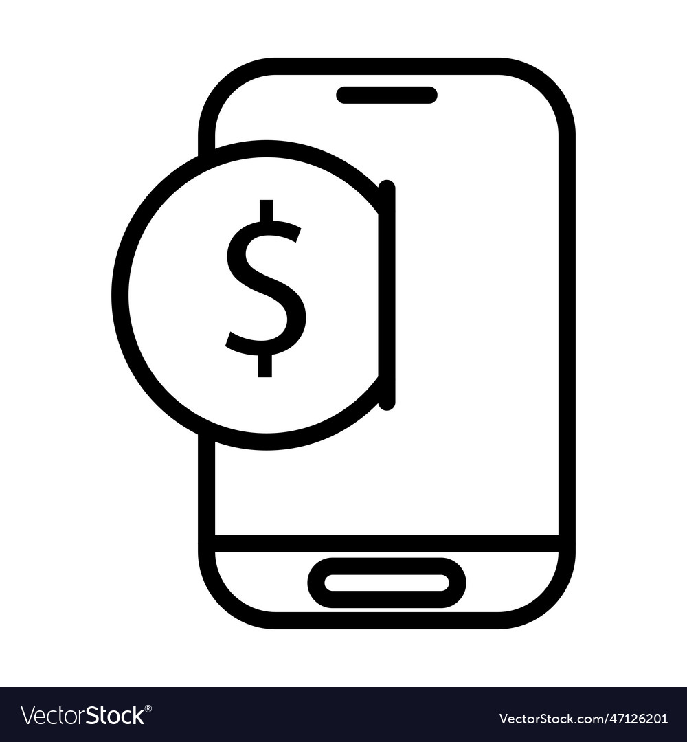Online saving icon line design template isolated