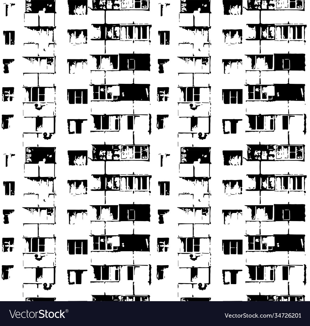 Panel house facade seamless pattern