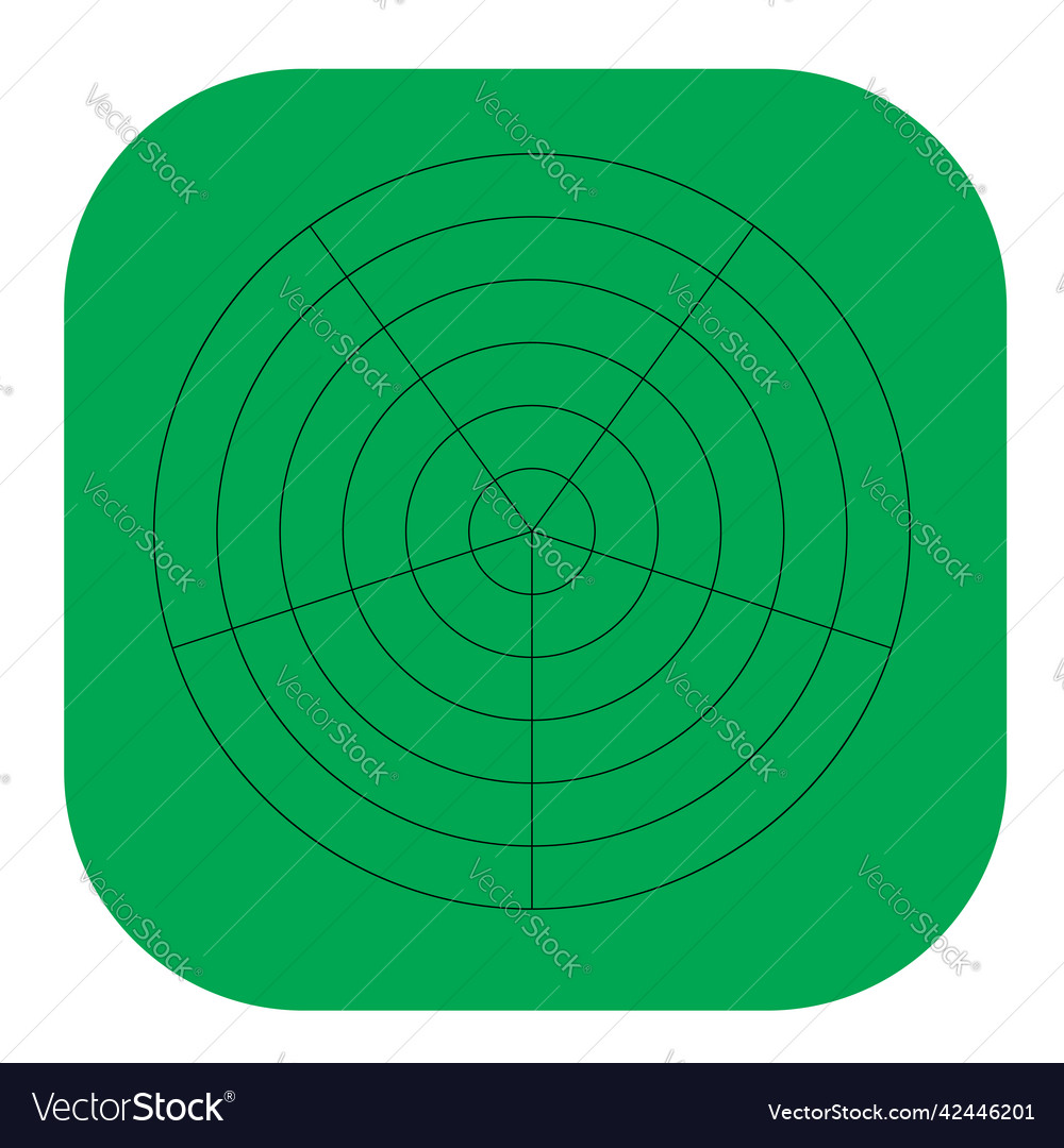 Polar circular grid mesh pie chart graph element vector image Polar circular grid mesh pie chart graph element