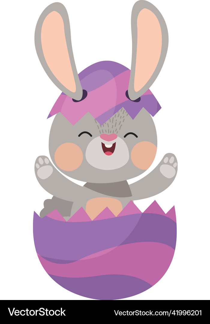 Rabbit in easter egg Royalty Free Vector Image