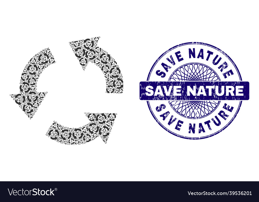 Recycle recursion collage of items Vector Image Recycle recursion collage of items
