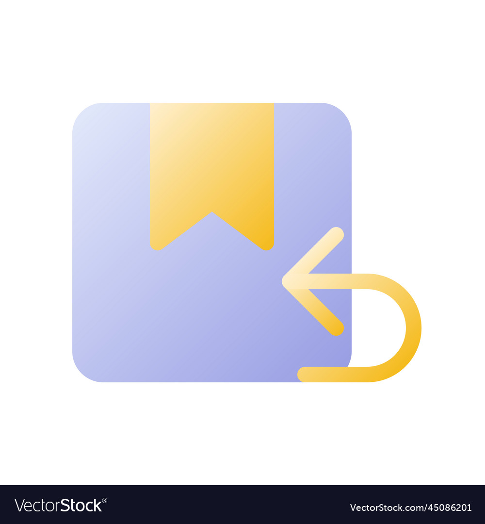 Return parcel flat gradient two-color ui icon vector image Return parcel flat gradient two-color ui icon