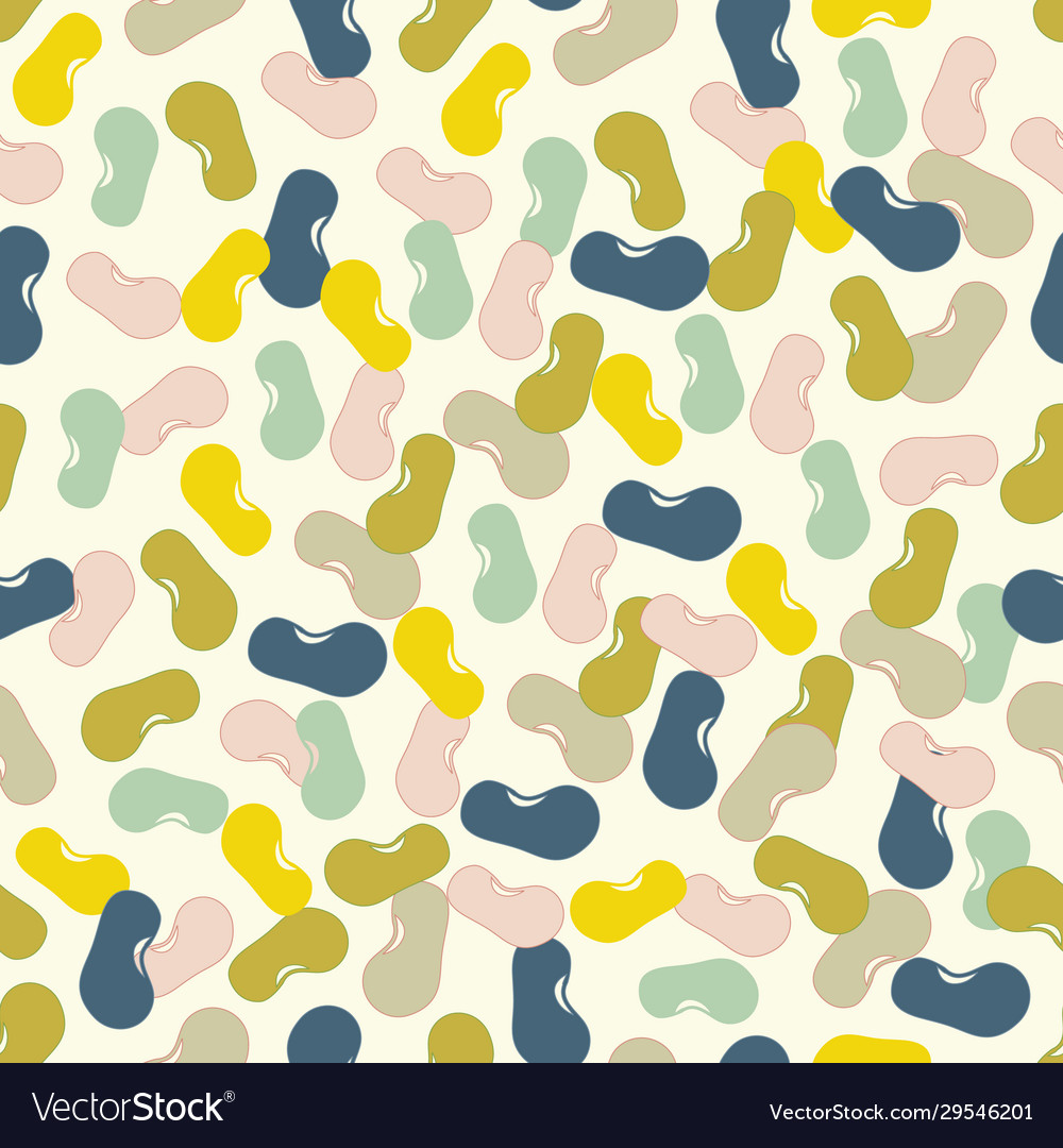 Seamless pattern with beans withe vector image Seamless pattern with beans withe