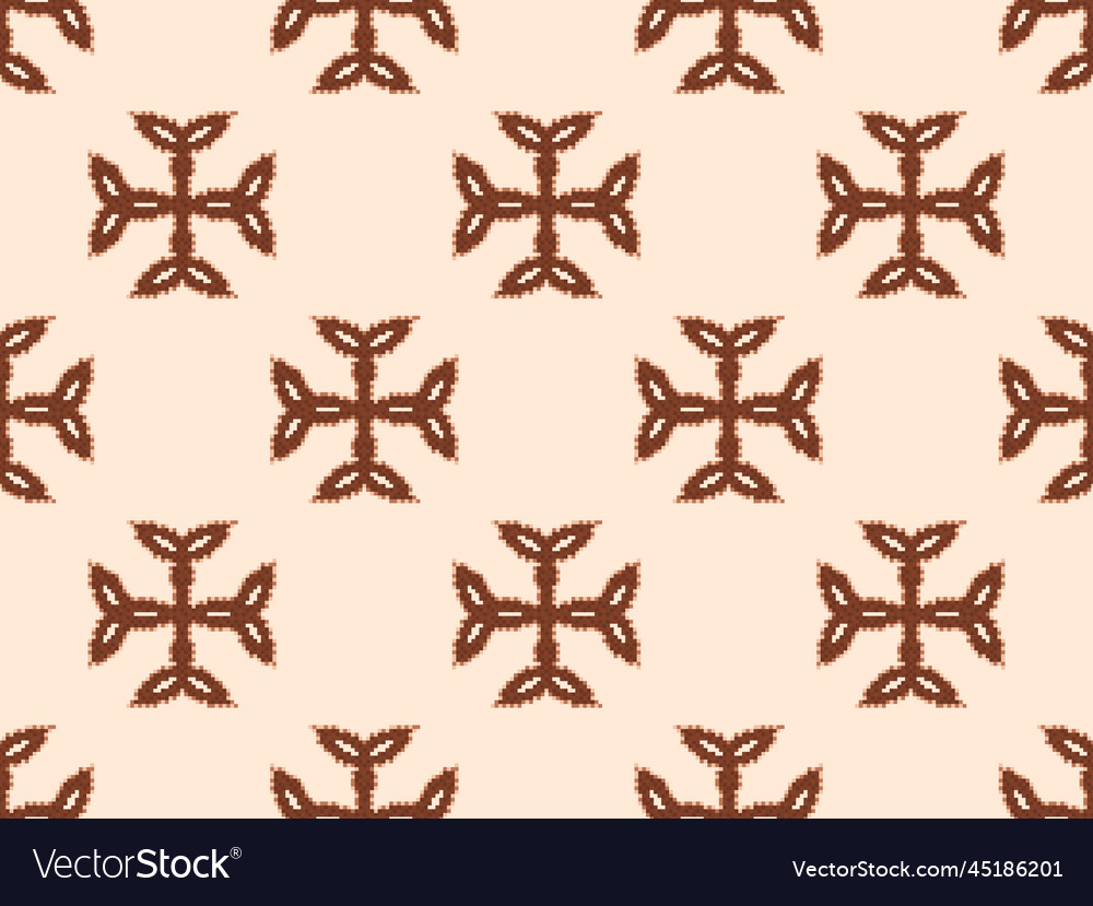 Seamless pattern with carolingian cross in pixel Vector Image Seamless pattern with carolingian cross in pixel
