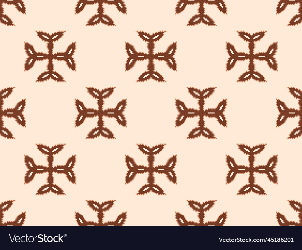 Seamless pattern with carolingian cross in pixel