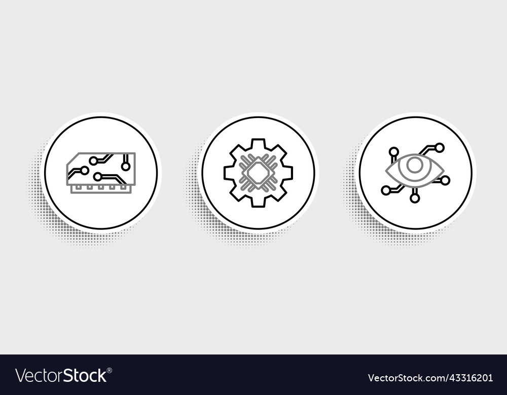 Set line virtual reality ram random access vector image Set line virtual reality ram random access