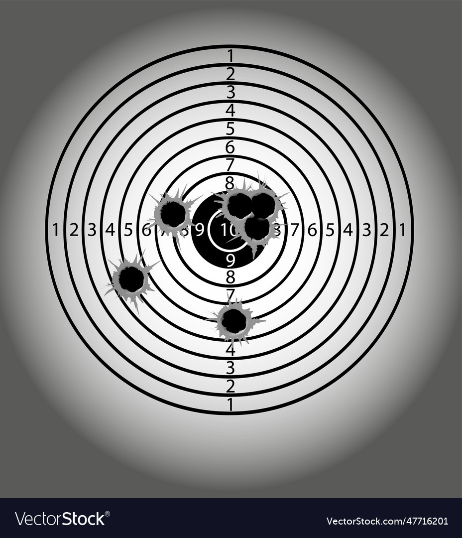 Targets life size with holes from bullets blank Vector Image