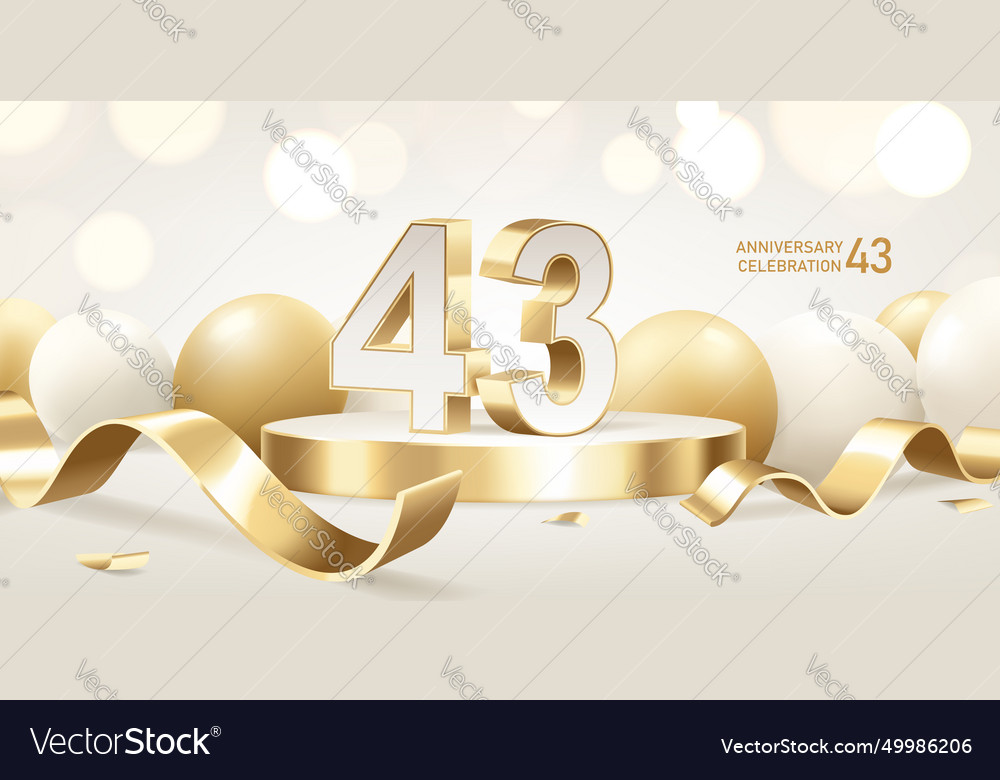 43rd anniversary celebration background Royalty Free Vector