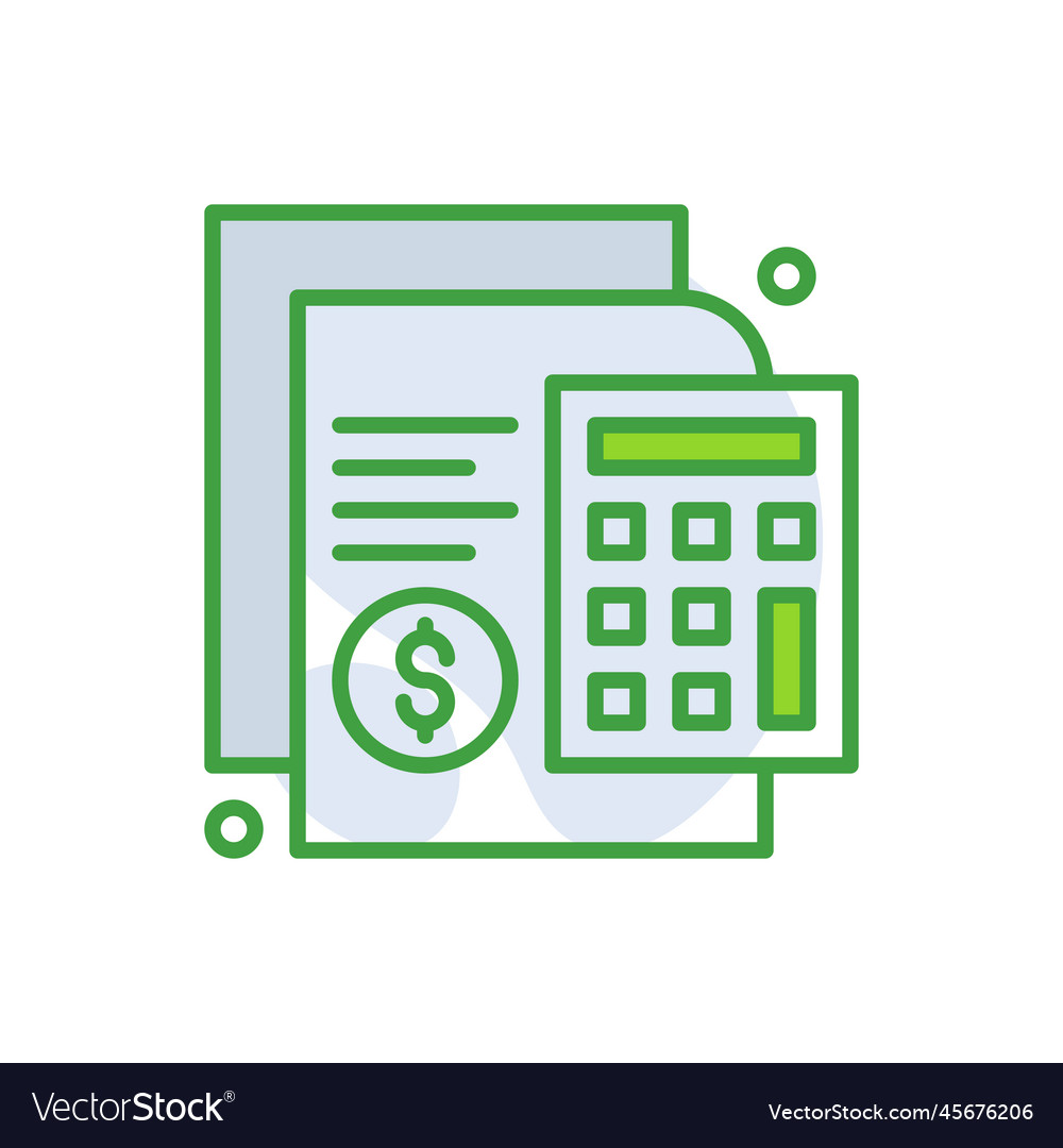 Accounting business icon with green duotone style Vector Image