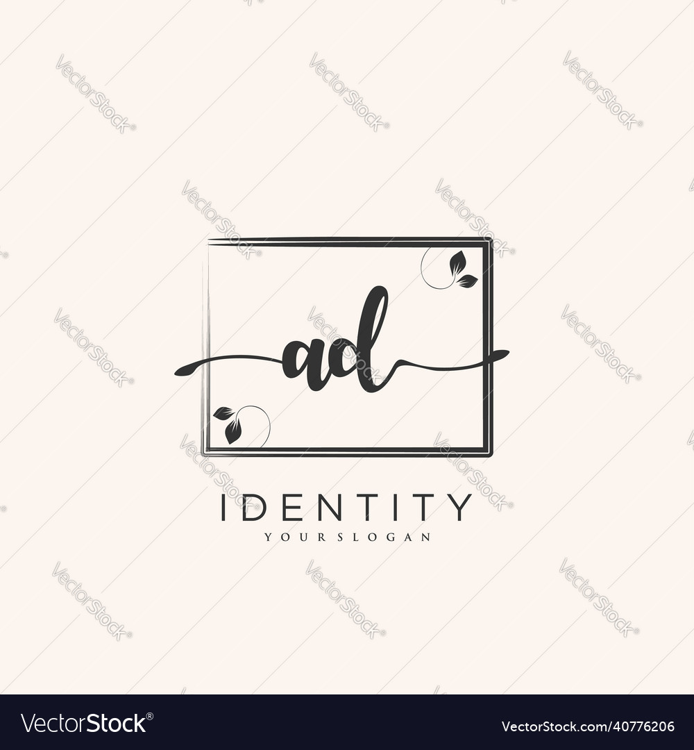 Ad handwriting logo of initial signature wedding