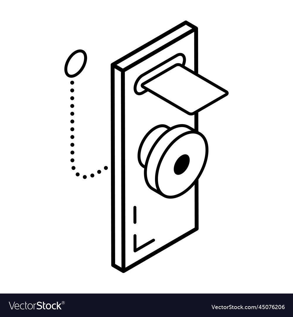 An isometric icon of card lock