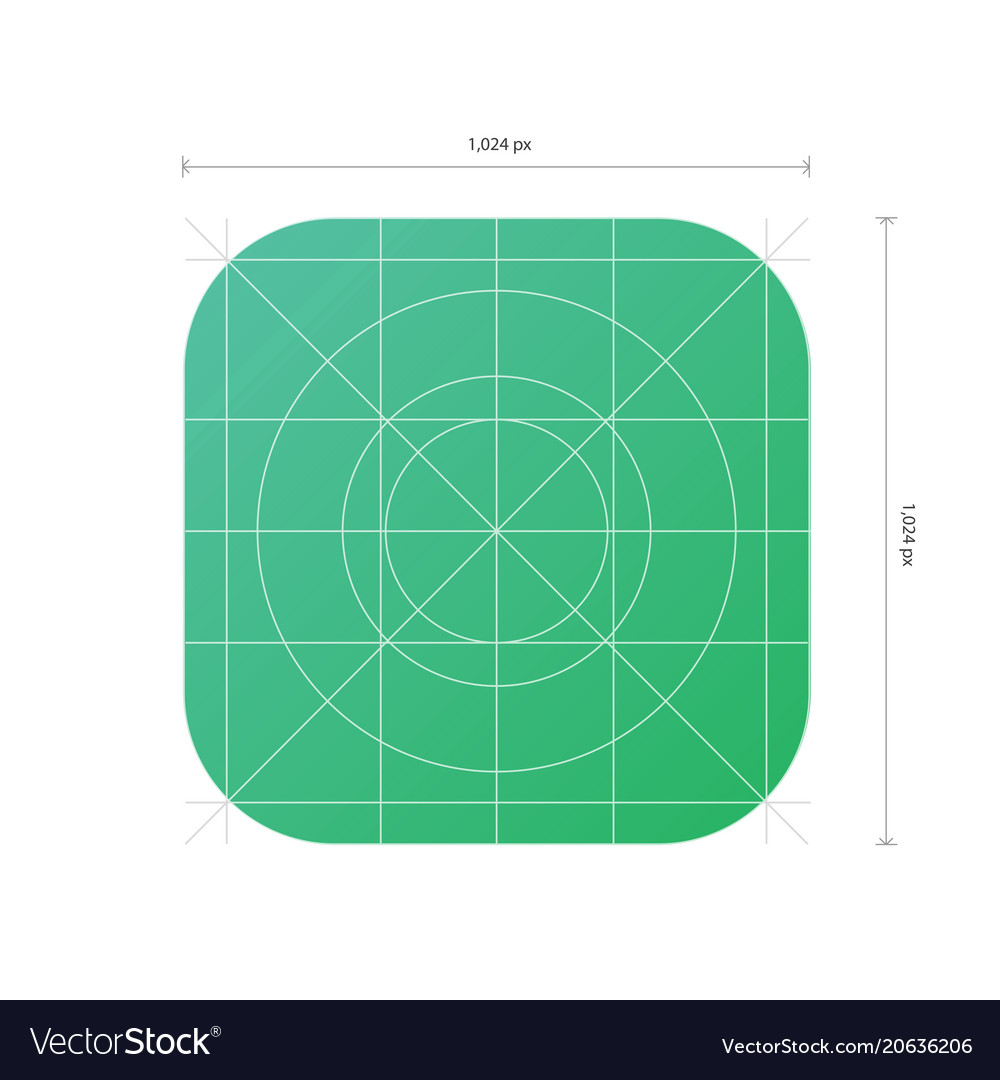 app icon template with dimensions development vector image
