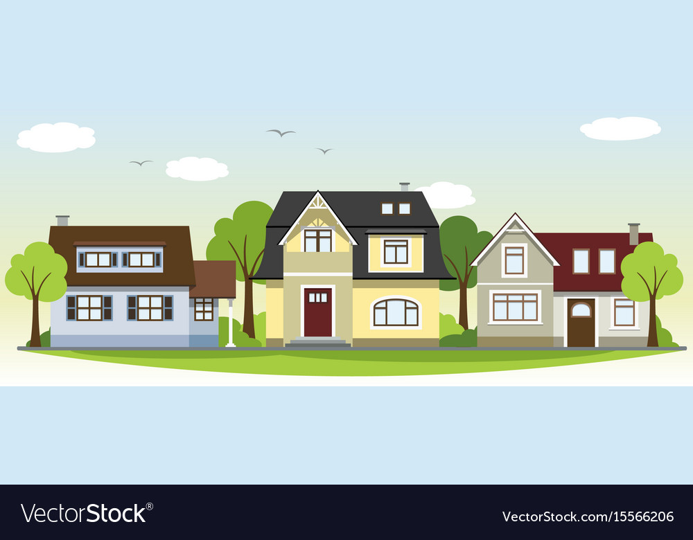 Beautiful country houses Royalty Free Vector Image