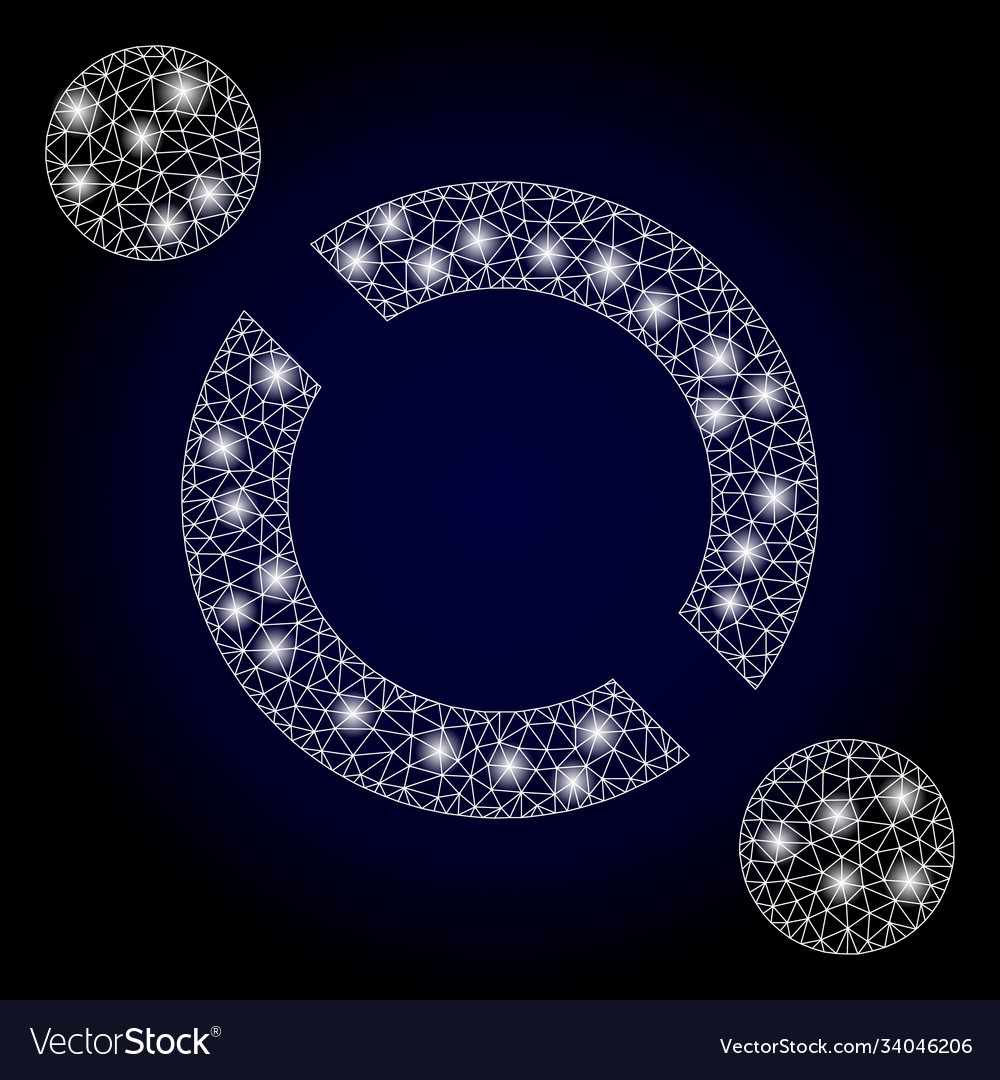 Bright web net link with glare spots vector image Bright web net link with glare spots