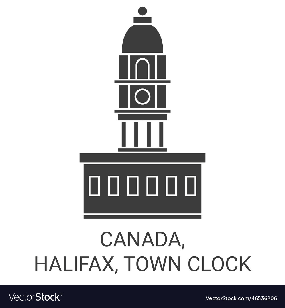 Canada halifax town clock travel landmark Vector Image