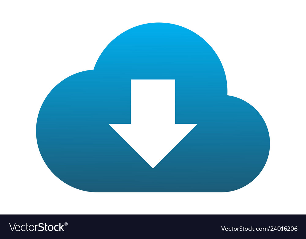 Cloud computing data download logo icon