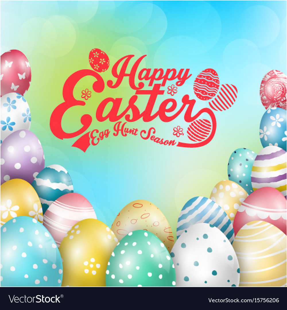 Colorful Easter Eggs Celebration