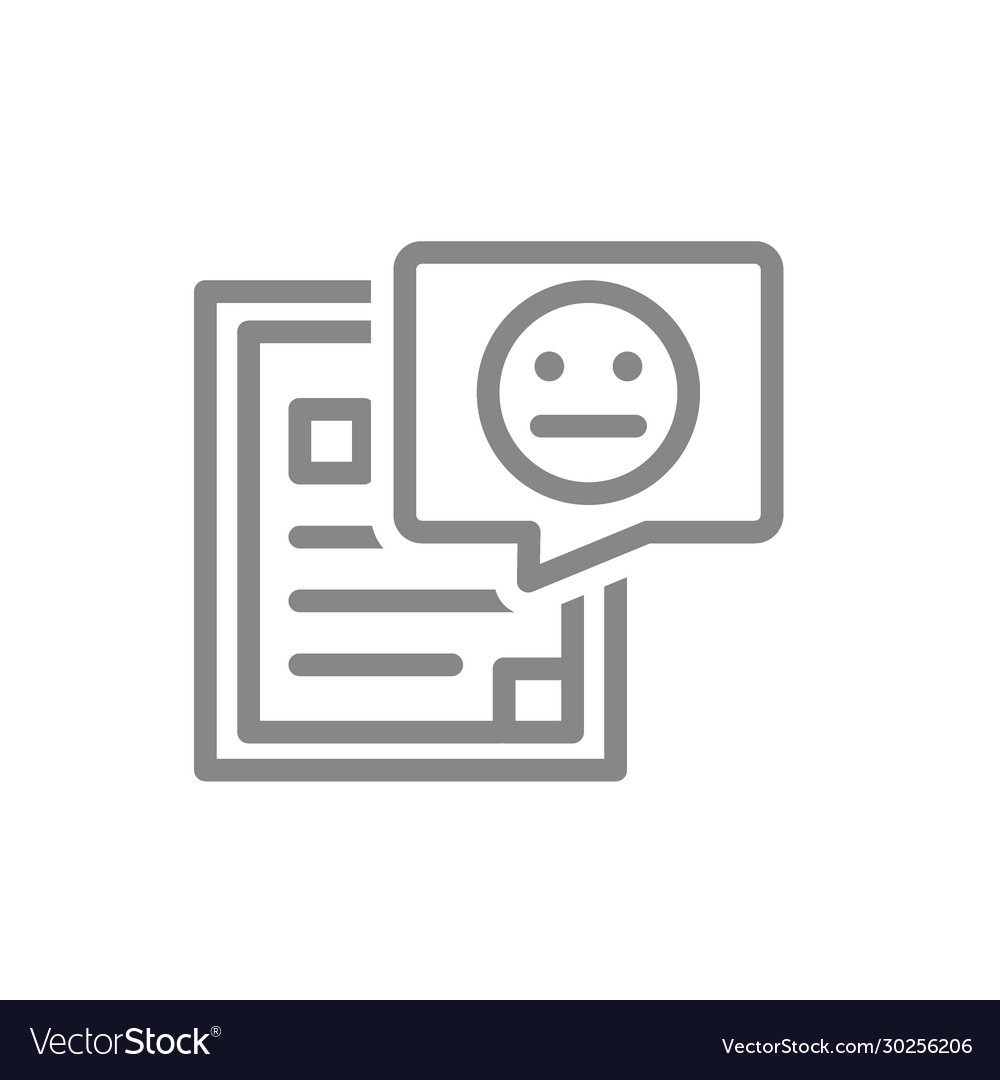 Document with neutral face in speech bubble line