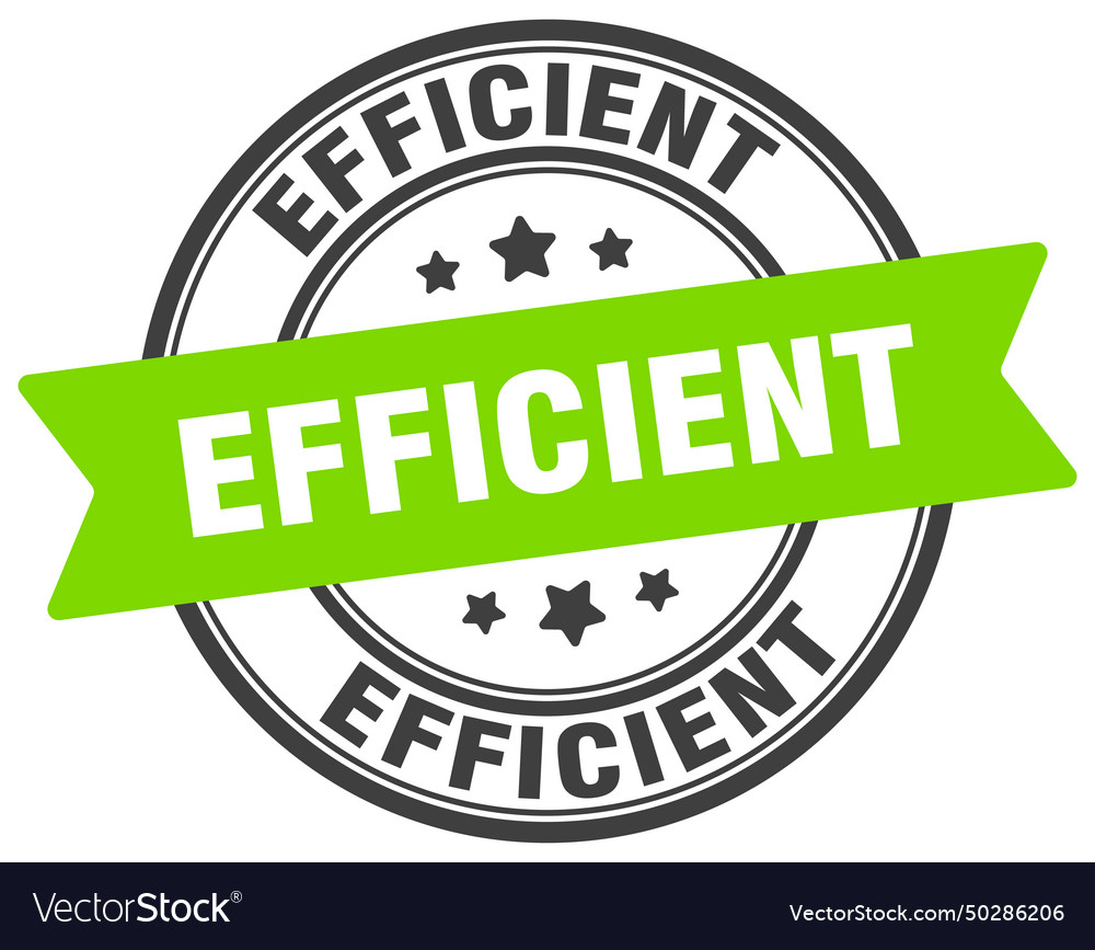 Efficient stamp label on transparent Royalty Free Vector