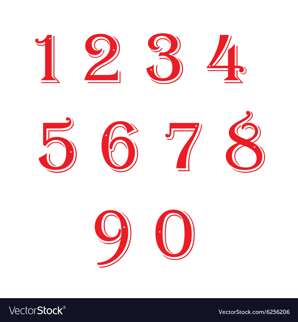Elegant Red Number Set