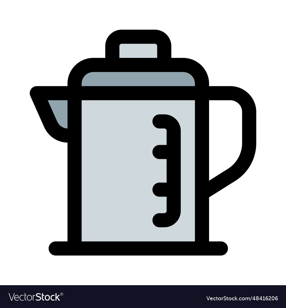 Glass coffee jug with measuring indicator Vector Image