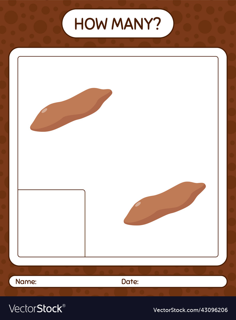 How many counting game with sweet potato vector image How many counting game with sweet potato