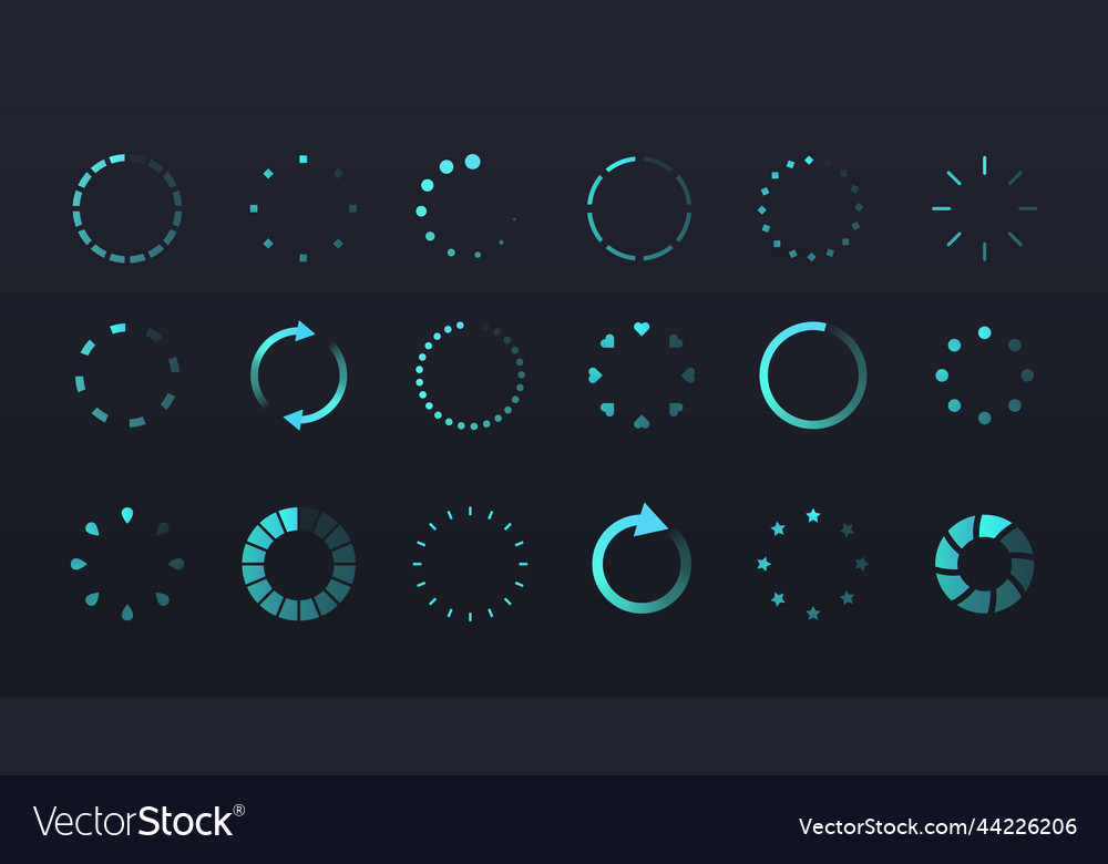 Loading symbols set Vector Image Loading symbols set