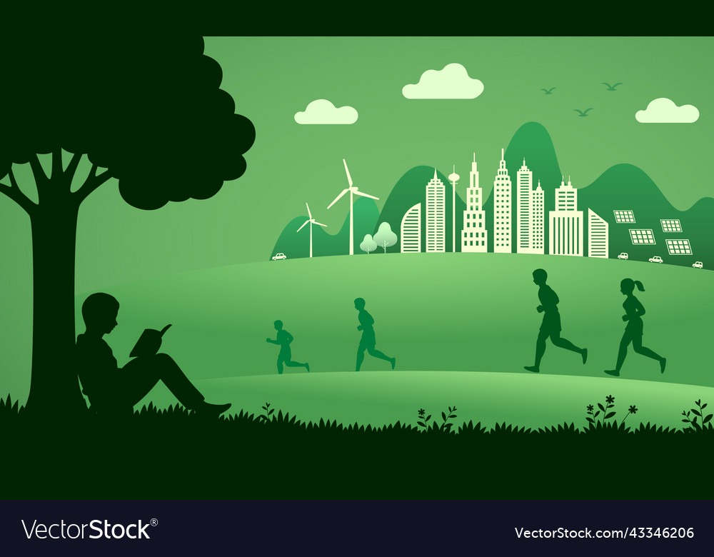 Man Reading Under a Tree - Green Environment
