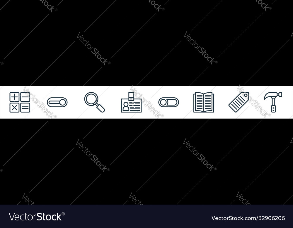 Miscellaneous line icons linear set quality vector image Miscellaneous line icons linear set quality