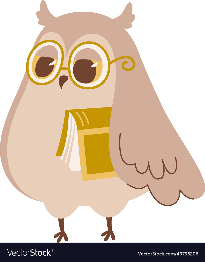 Owl Holding Book Royalty Free Vector Image - Vectorstock