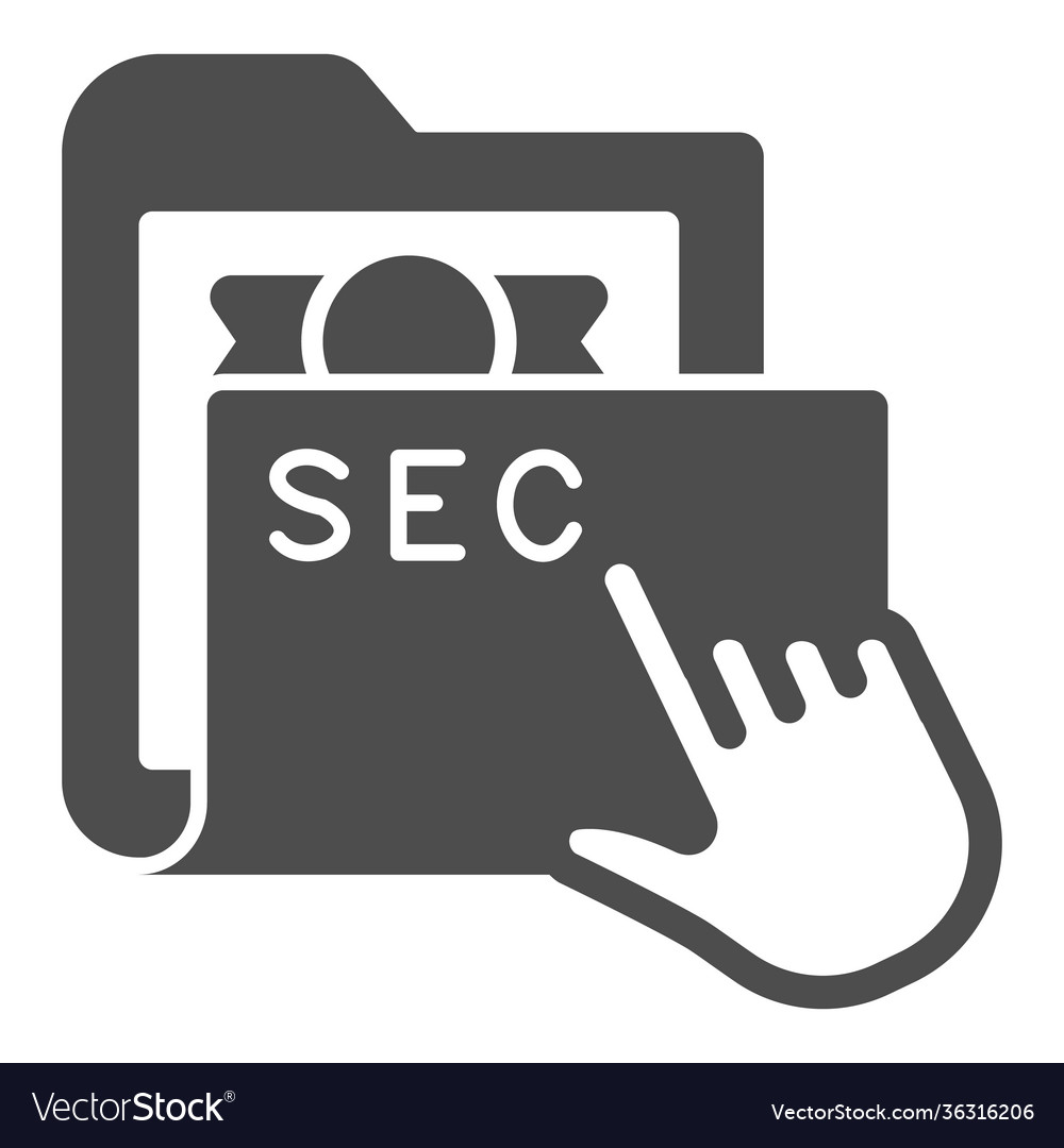 Geheimer Ordner mit Zeiger solide Symbol Web vector image Geheimer Ordner mit Zeiger solide Symbol Web