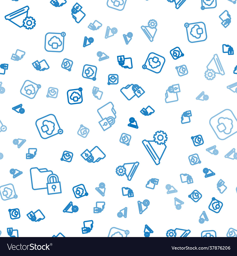 Set line folder and lock filter setting cloud vector image Set line folder and lock filter setting cloud