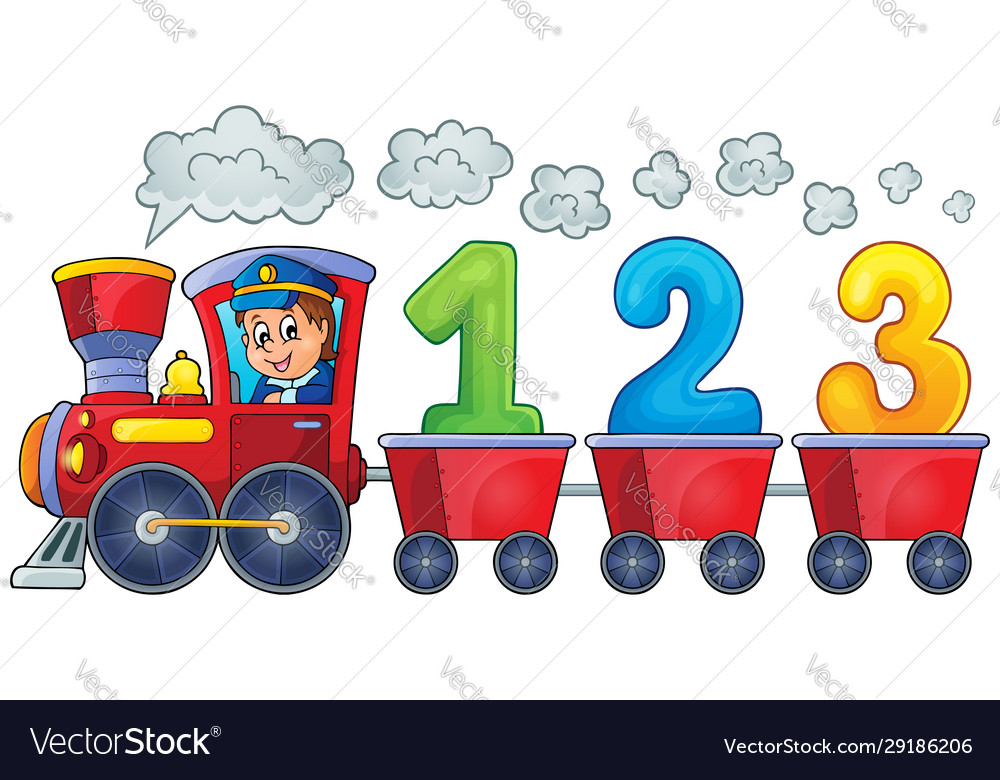 Train with three numbers vector image Train with three numbers