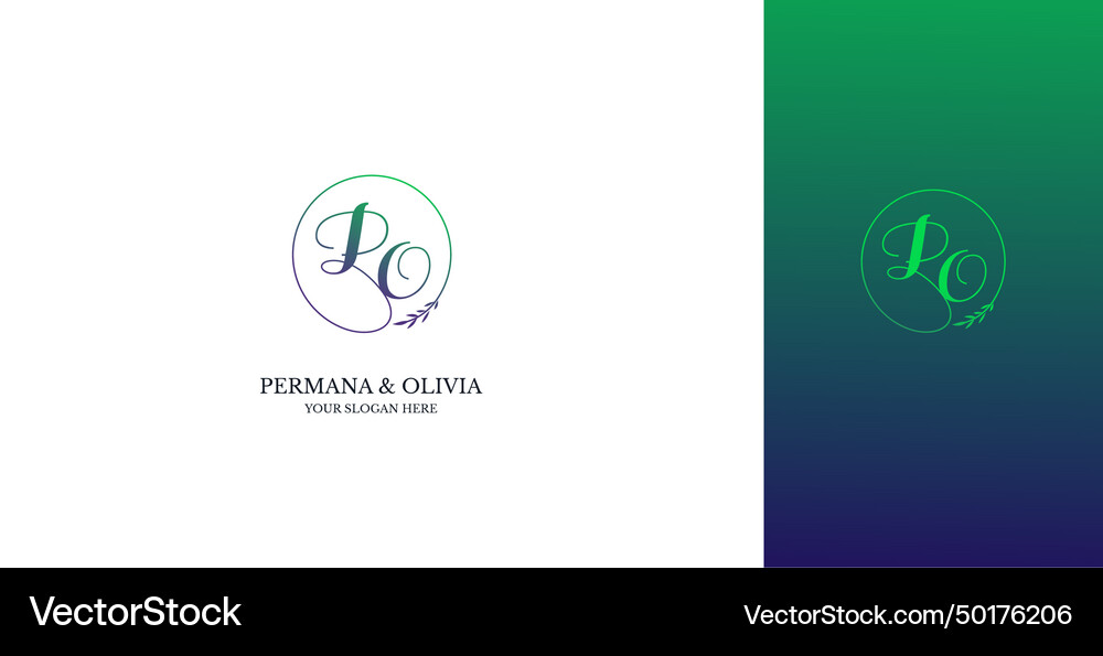 Wedding logo initial po design Royalty Free Vector Image