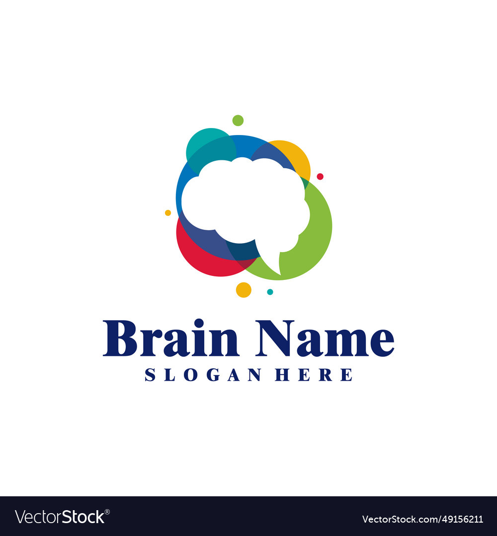 Colorful brain logo design creative Royalty Free Vector