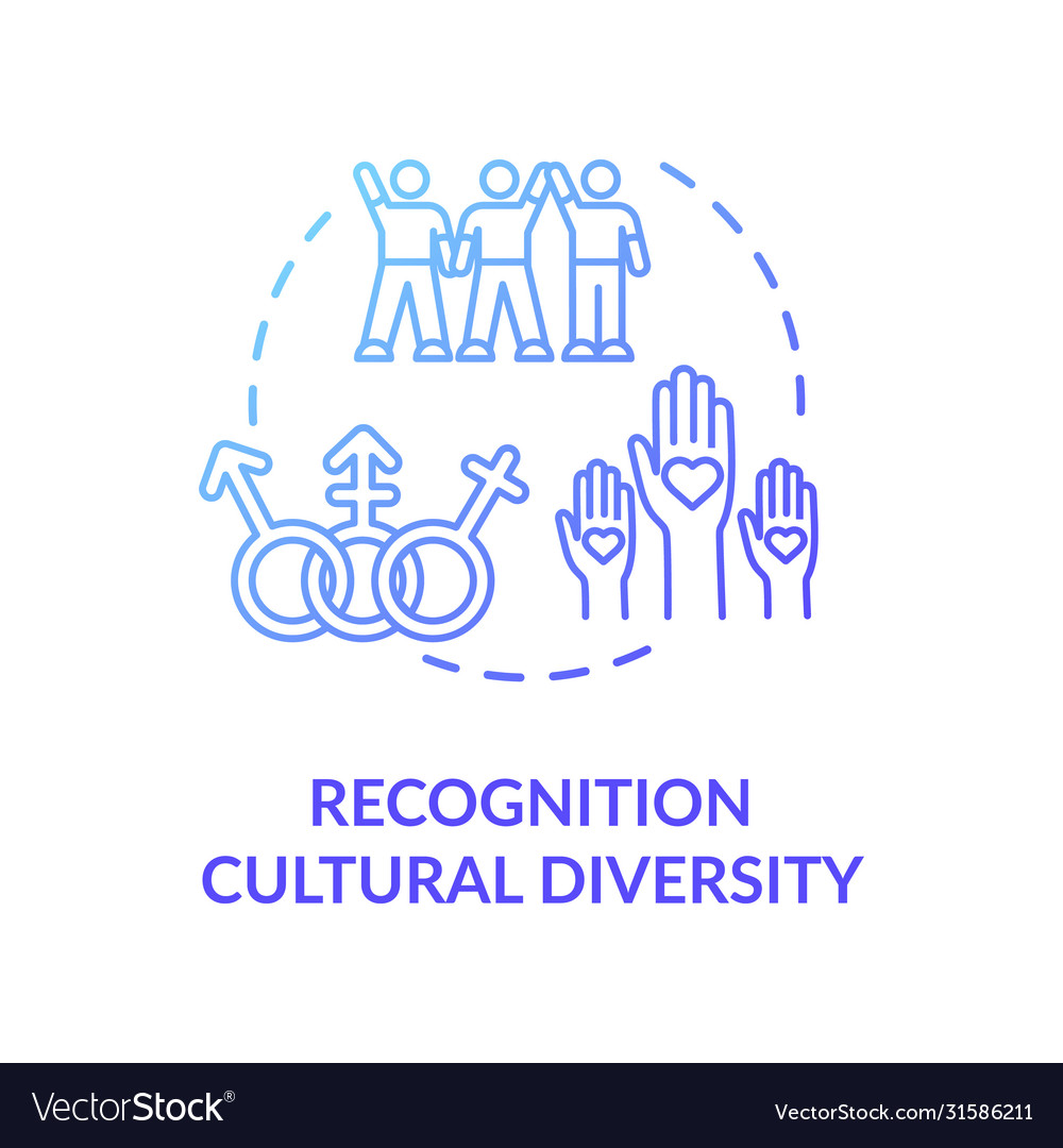 Cultural diversity recognition blue concept icon Vector Image