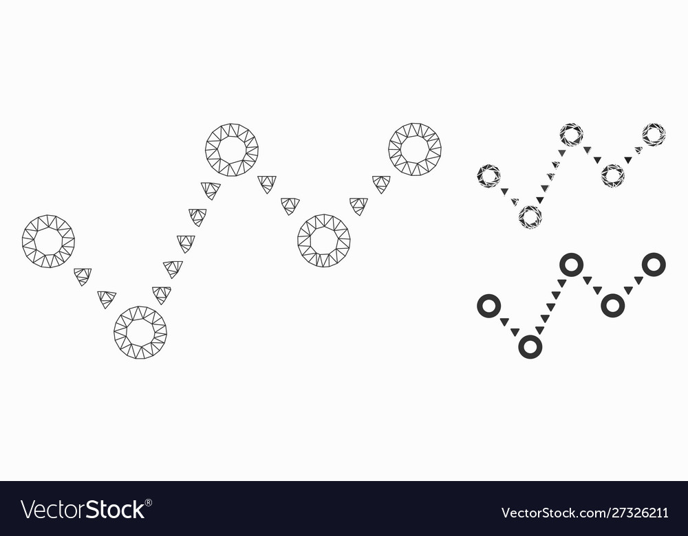 Dotted Trend Mesh 2d Modell und Dreieck