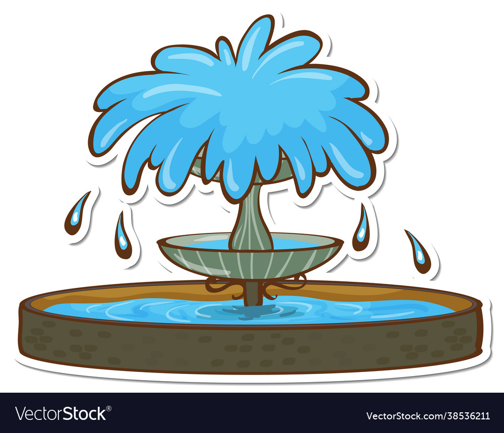 Fountain sticker on white background Royalty Free Vector