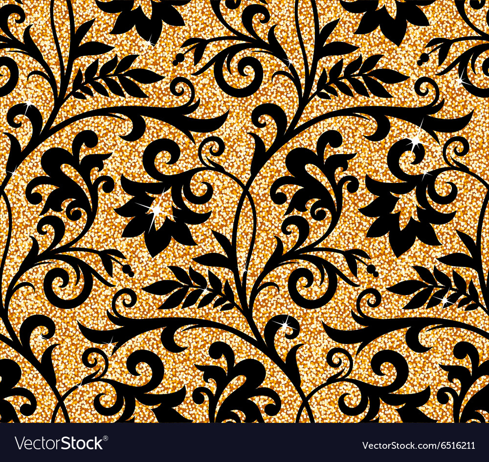 Golden Floral Wallpaper