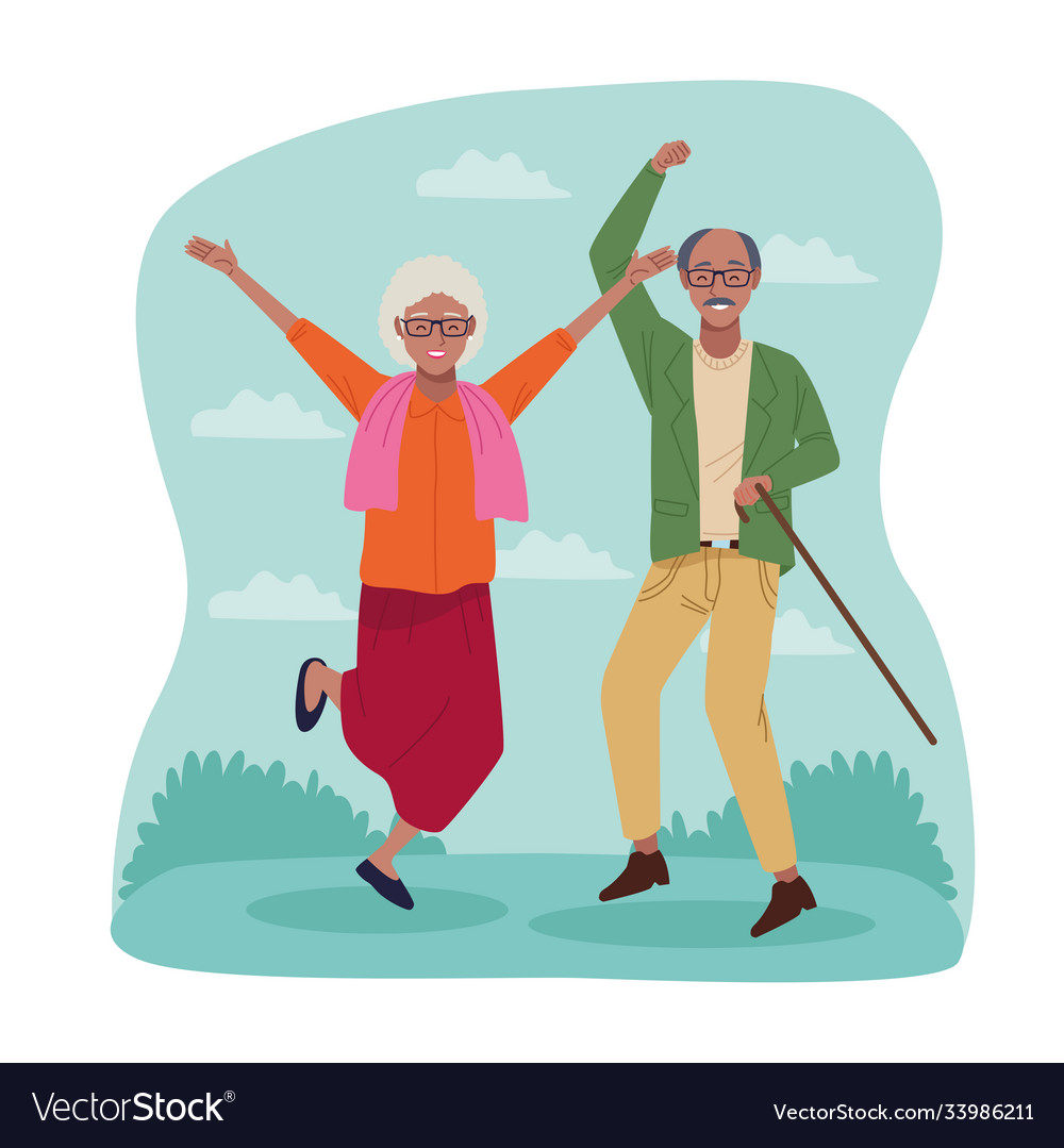 International older persons day with old afro vector image International older persons day with old afro