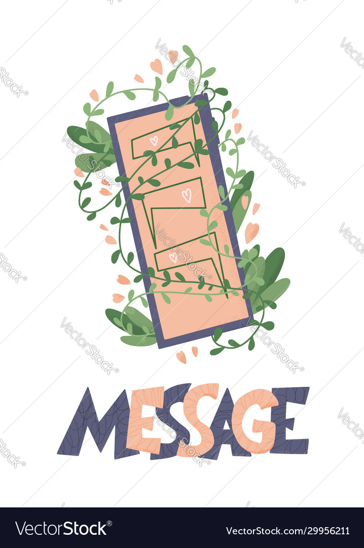 Message text with envelop and phone mail vector image Message text with envelop and phone mail