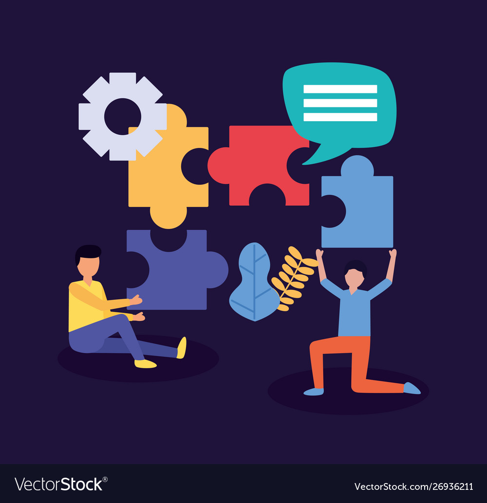 People teamwork flat design image