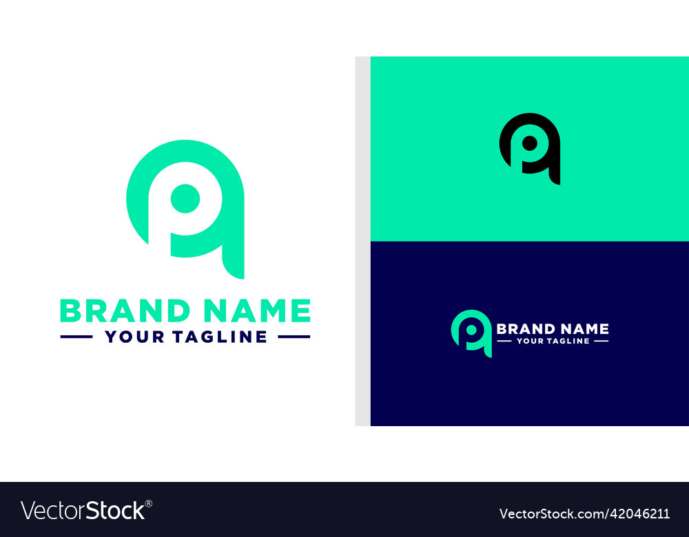 Qp logo monogram simple editable Royalty Free Vector Image